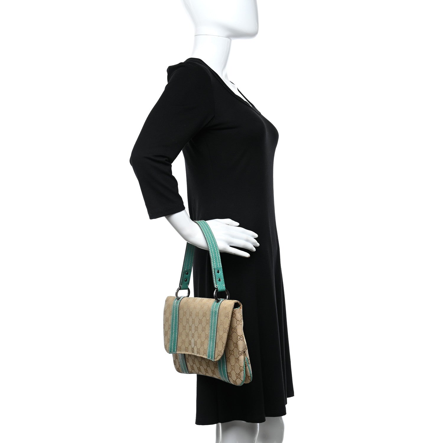 Gucci Monogram Satchel Bag Turquoise 2 of 10