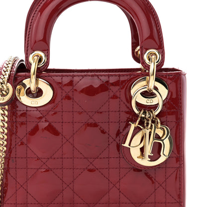 Christian Dior Patent Cannage Mini Lady Dior Red 8 of 11