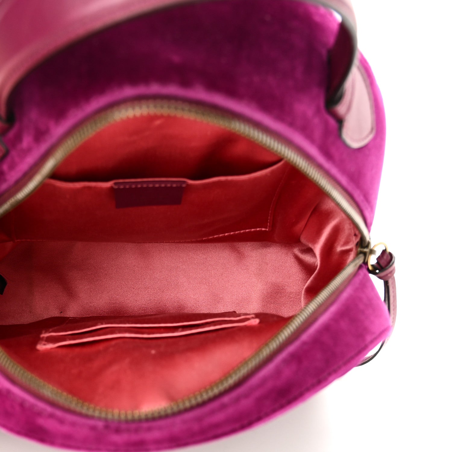 Gucci Velvet Matelasse GG Marmont Dome Backpack Fuchsia Violet Cyclamen 6 of 18