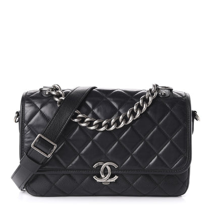 Chanel Caviar Iridescent Calfskin Quilted Medium Daily Carry Messenger Black 1 of 12