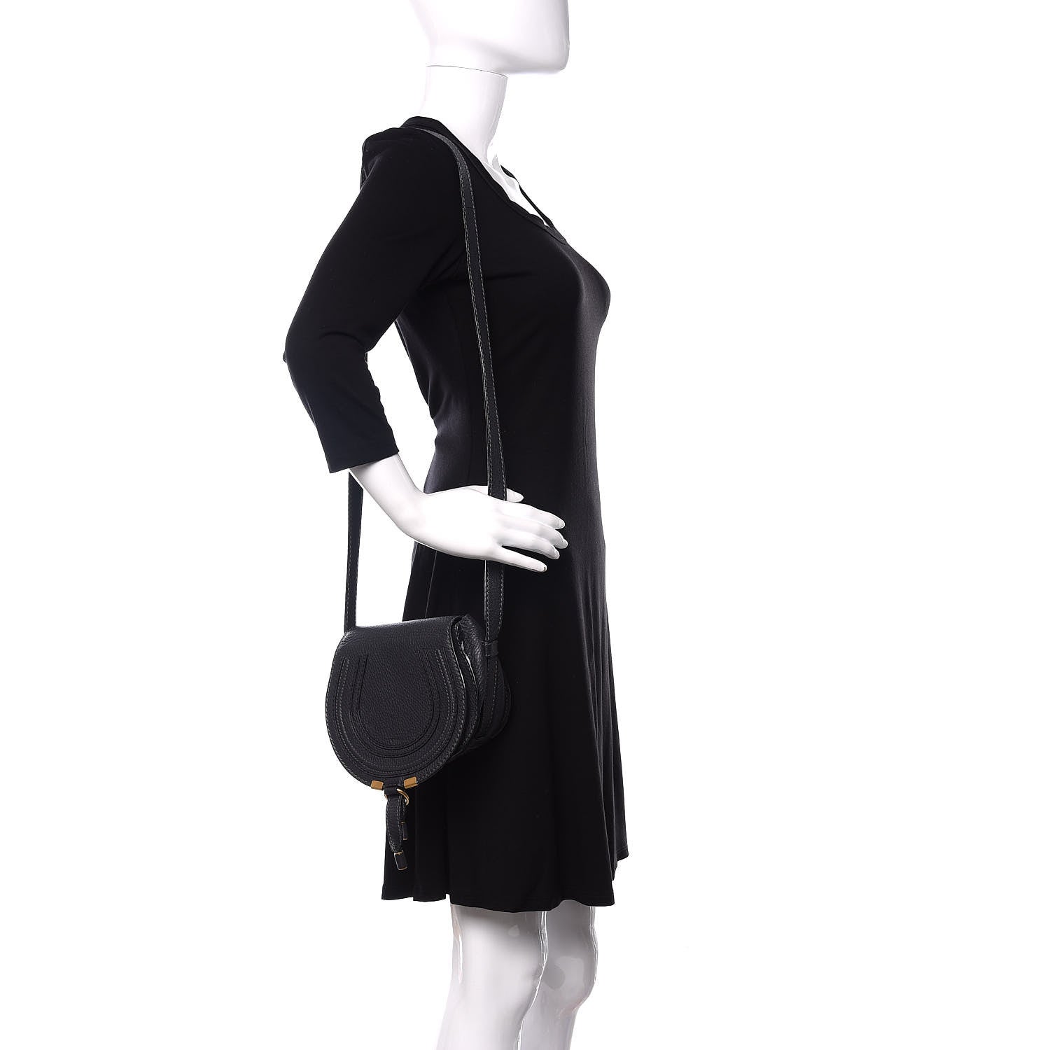 Chloe Calfskin Mini Marcie Round Crossbody Bag Black 2 of 10