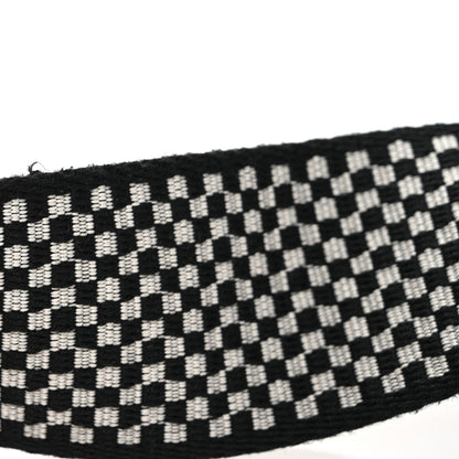Fendi Ribbon Vitello King Logo Embossed Gingham Woven Adjustable Strap You Panna Black Cuoio 9 of 9