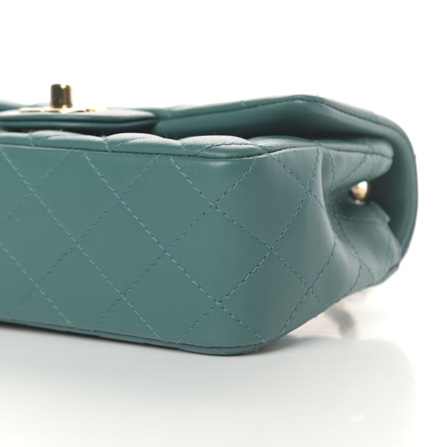 Chanel Lambskin Quilted Mini Rectangular Flap Green 10 of 11