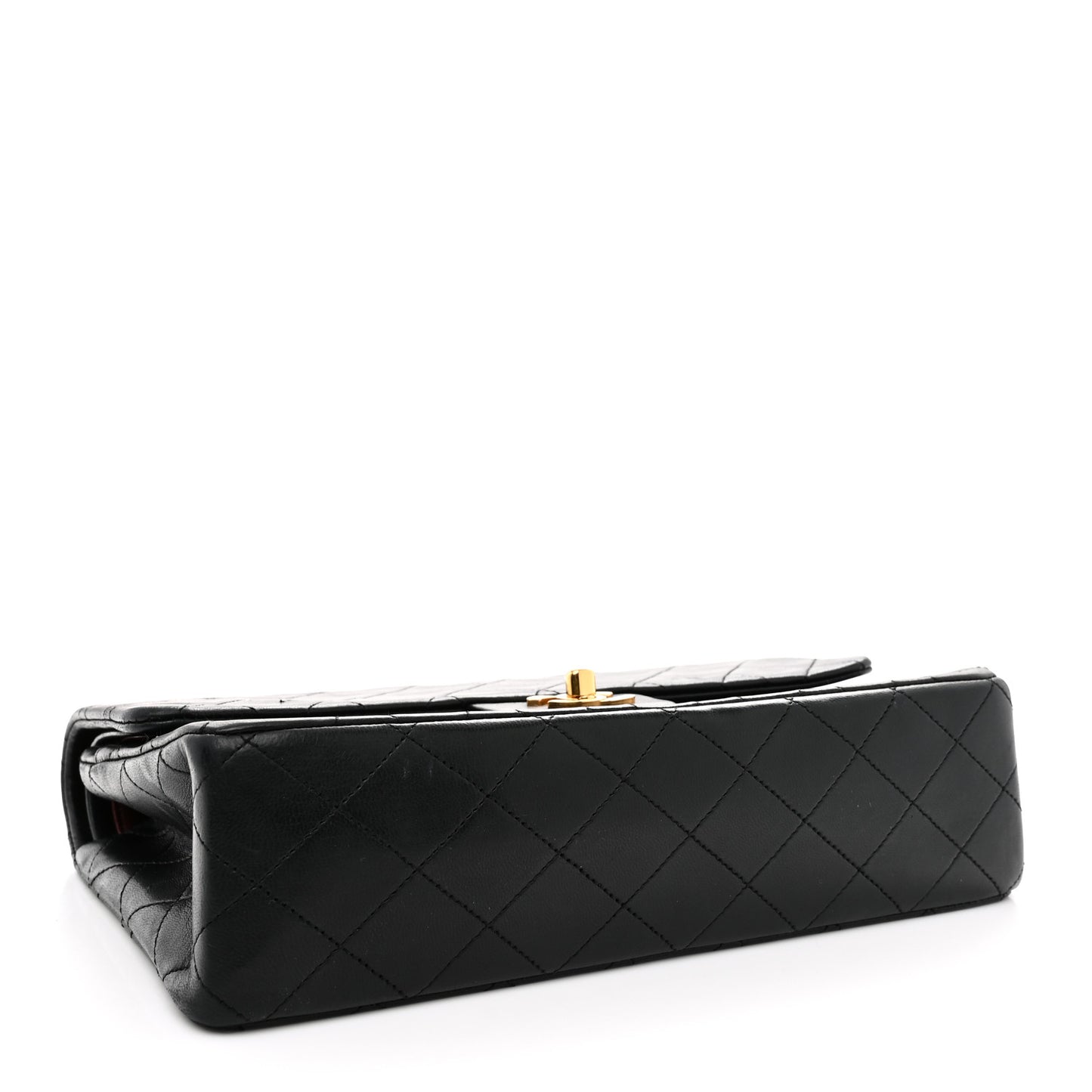 Lambskin Quilted Small Double Flap Black