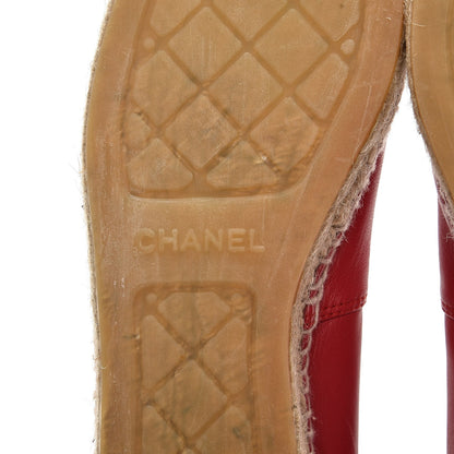 Chanel Lambskin CC Espadrilles 38 Red 7 of 11