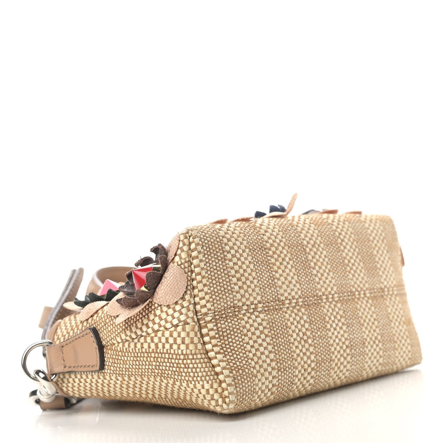 Paglia Vitello Dolce Flowerland Studded Striped Mini By The Way Boston Bag Natural Cuoio Multicolor