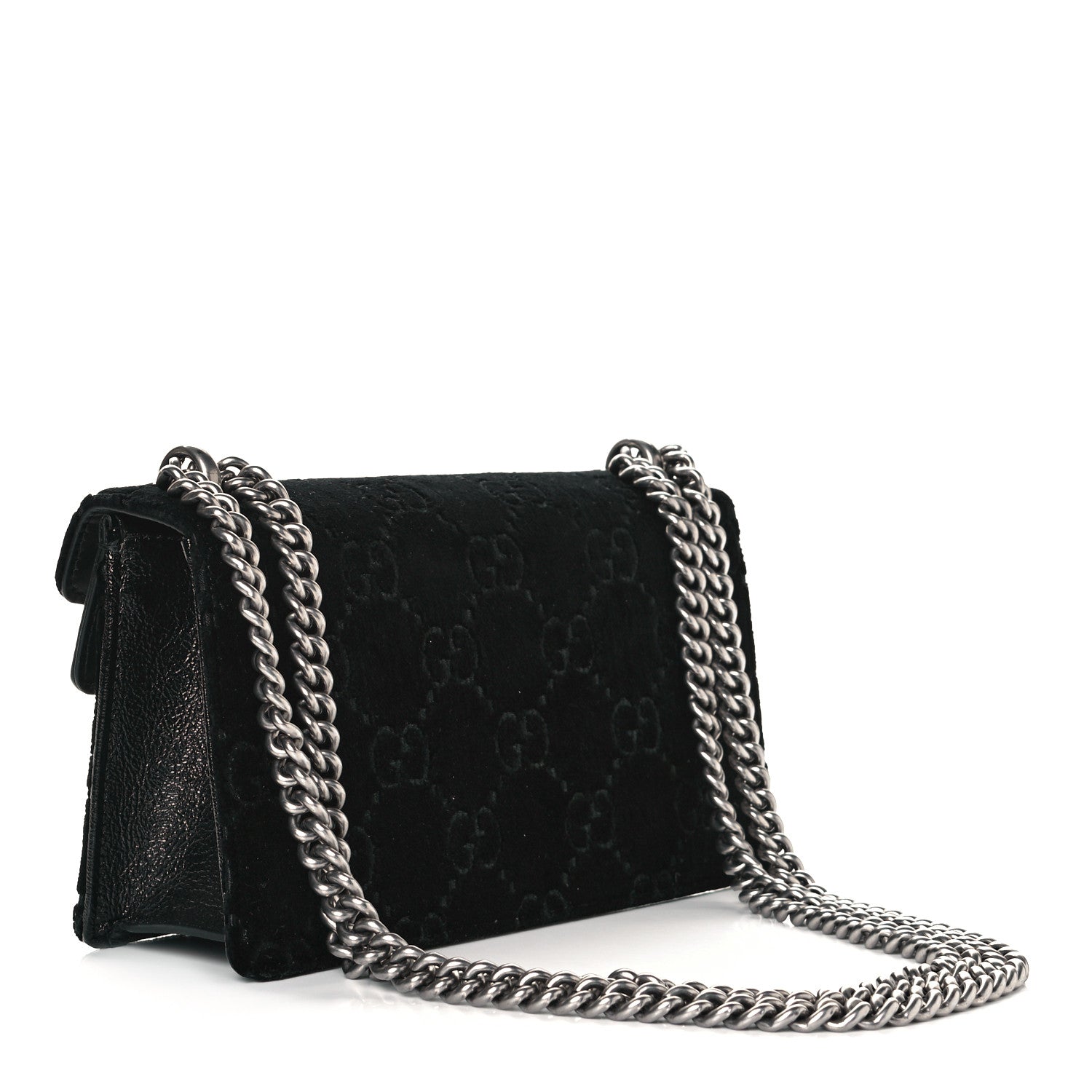 Gucci Velvet Skipper Crystal GG Monogram Small Dionysus Shoulder Bag Black Black Diamond 3 of 8