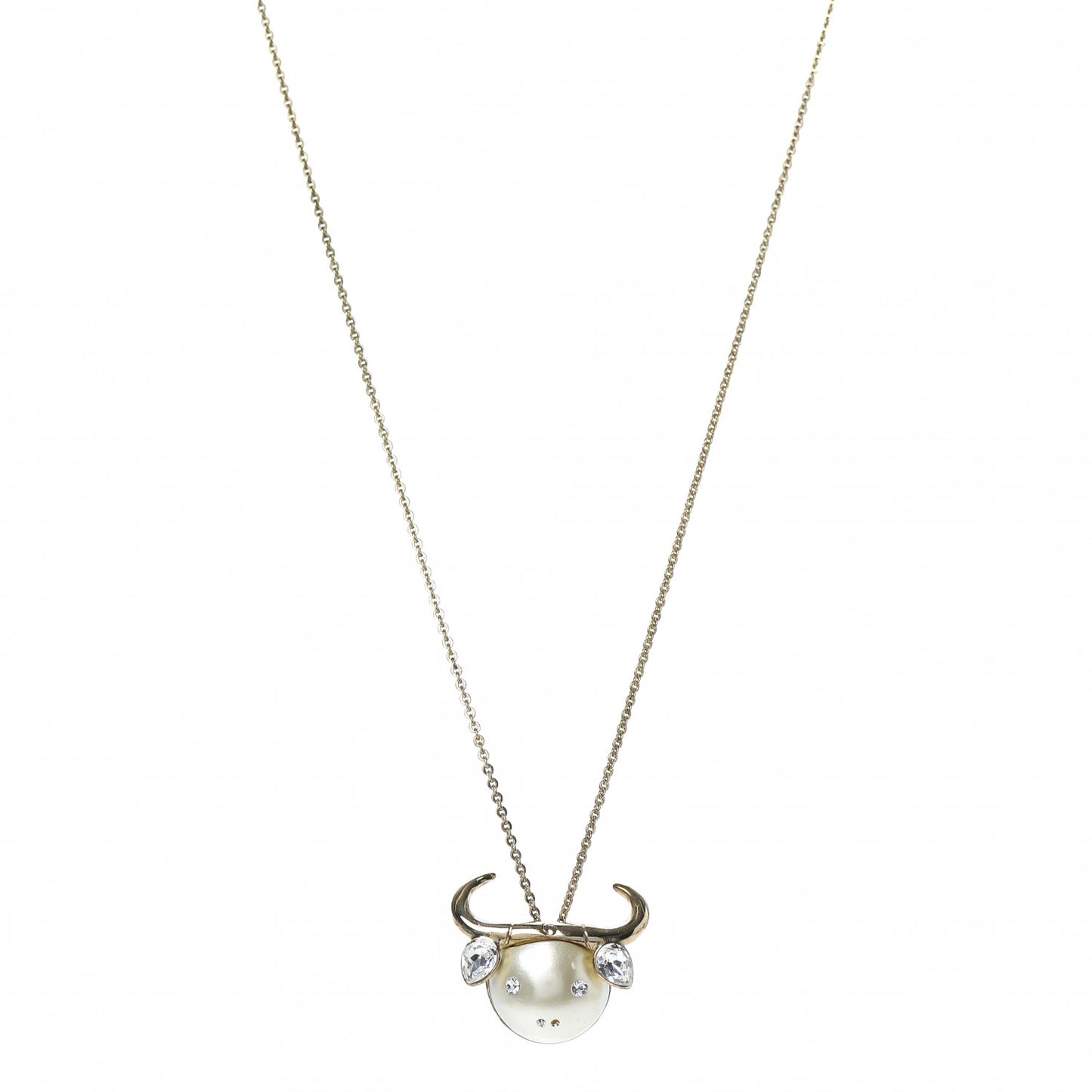 Crystal Tell Me Dior Zodiac Taurus Necklace Gold