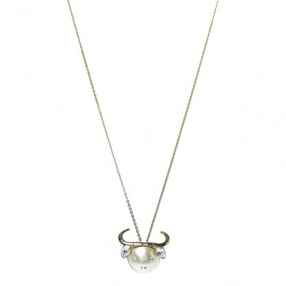 Christian Dior Crystal Tell Me Dior Zodiac Taurus Necklace Gold 1 of 6