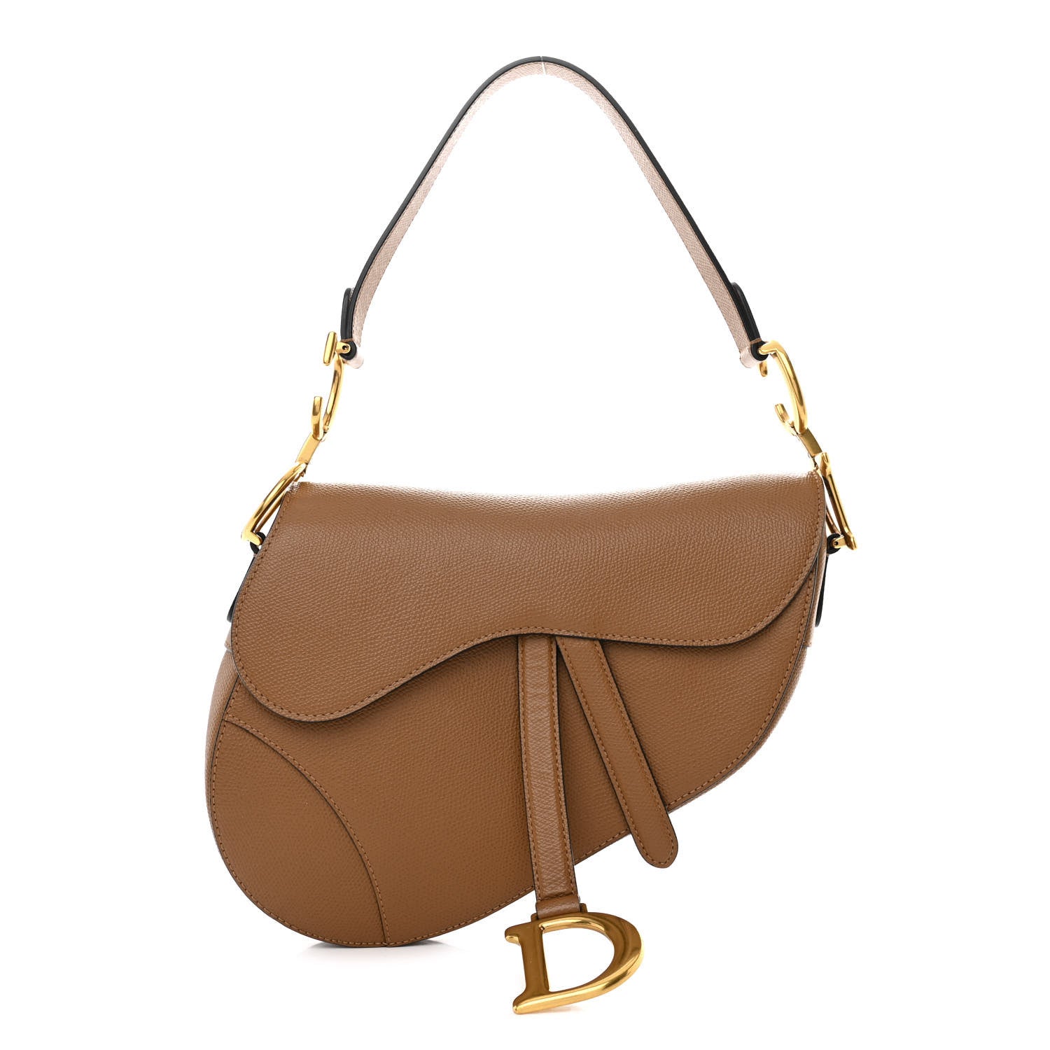 Christian Dior Grained Calfskin Saddle Bag Camello 1 of 10