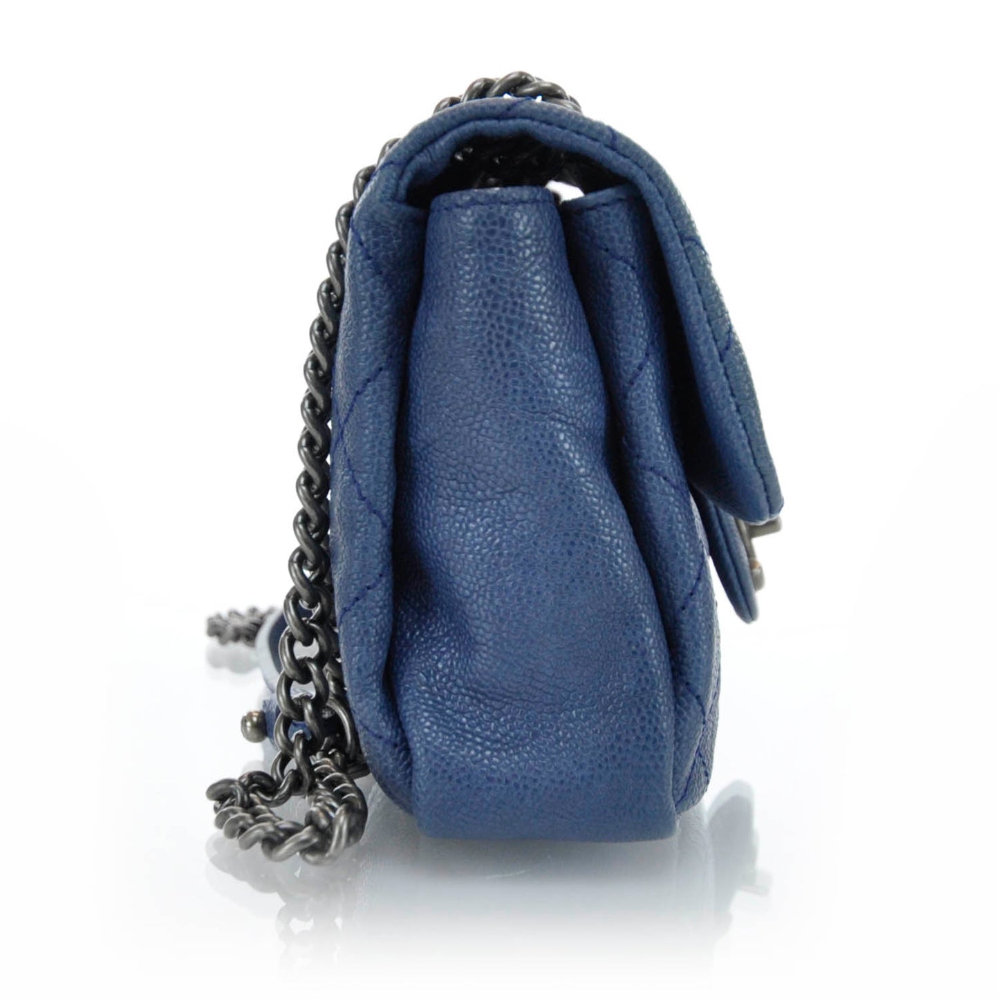 Caviar Quilted Medium Simply CC Flap Blue