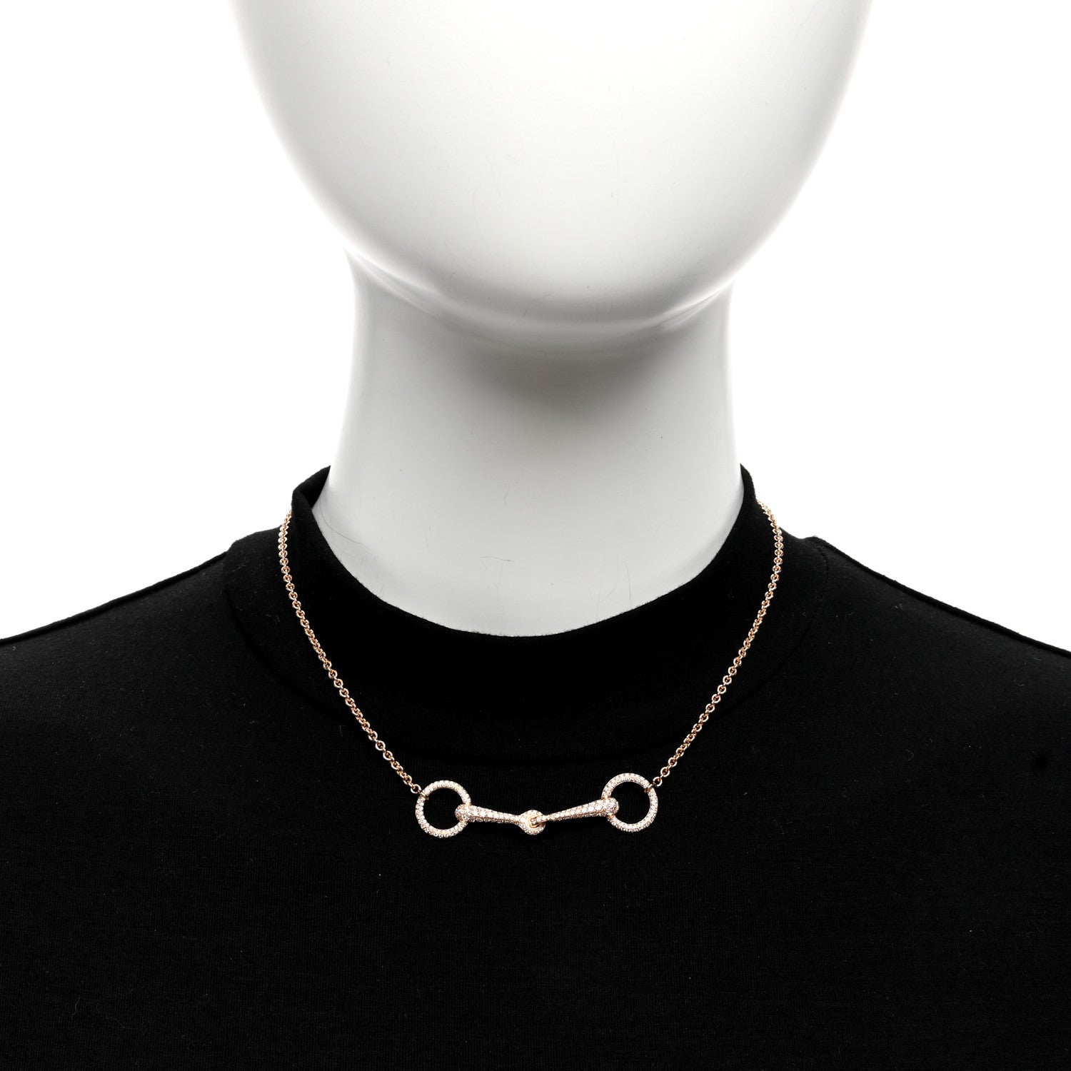 Hermes 18K Rose Gold Diamond TPM Filet d'Or Necklace ST 3 of 4