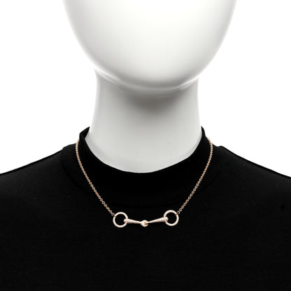 Hermes 18K Rose Gold Diamond TPM Filet d'Or Necklace ST 3 of 4