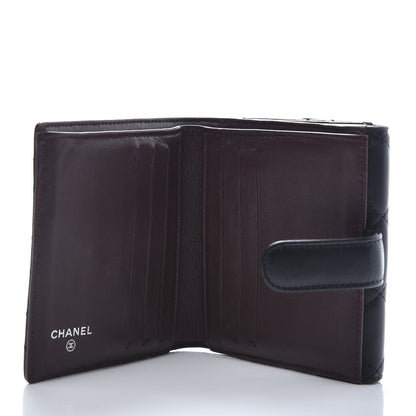 Chanel Lambskin Quilted Compact French Flap Wallet Black 5 of 11