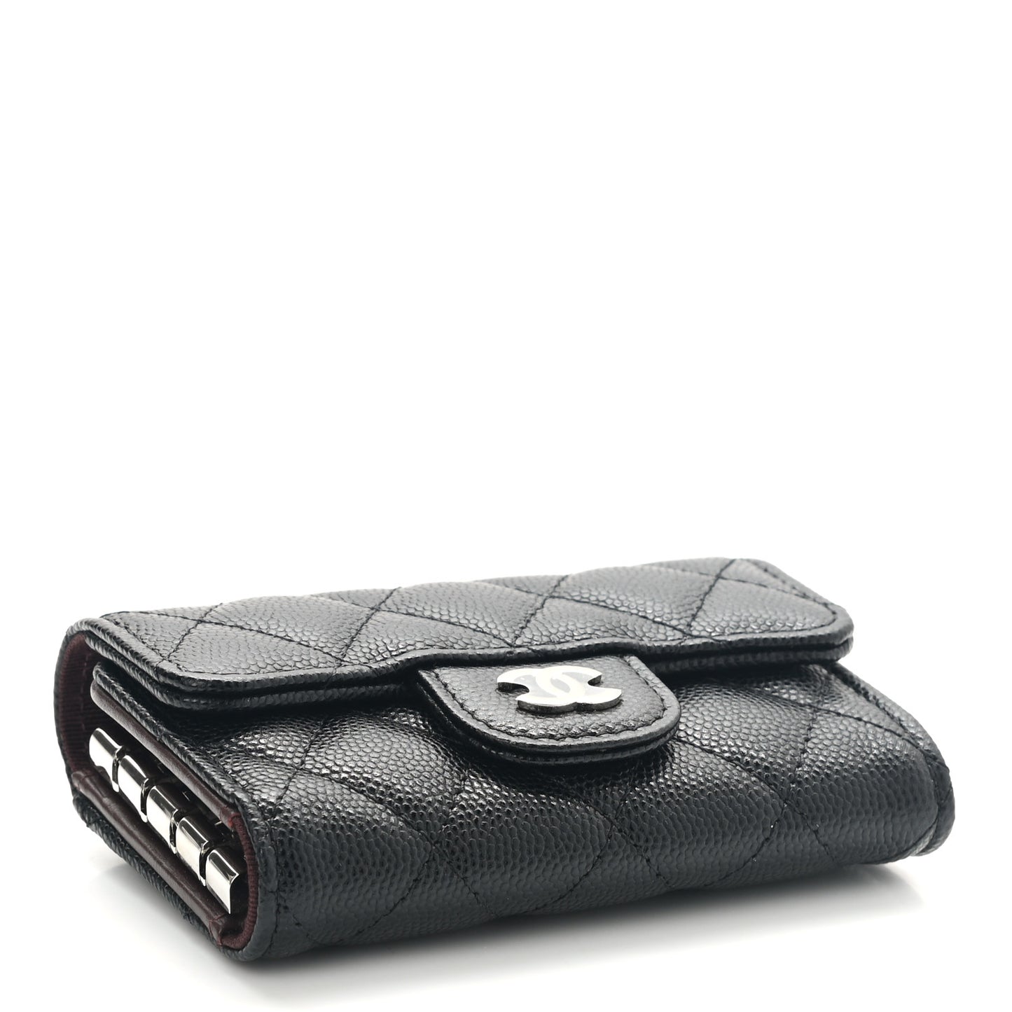 Caviar Quilted Classic 4 Key Holder Wallet Black