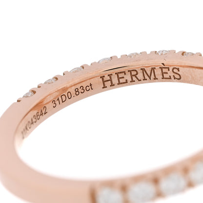 Hermes 18K Rose Gold Diamond Finesse Ring 49 4.75 5 of 7