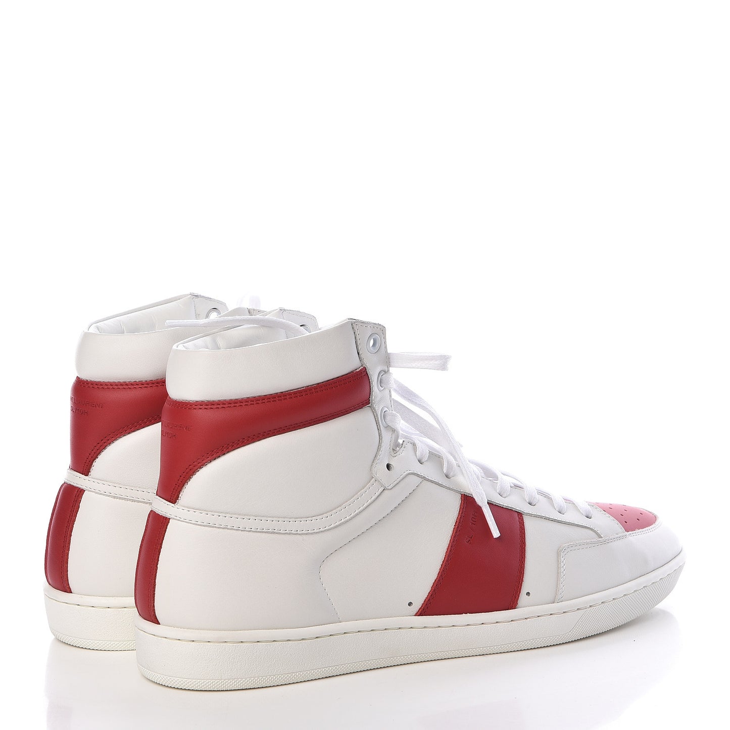 Calfskin Mens Court Classic SL/10H High Top Sneakers 45 White Red