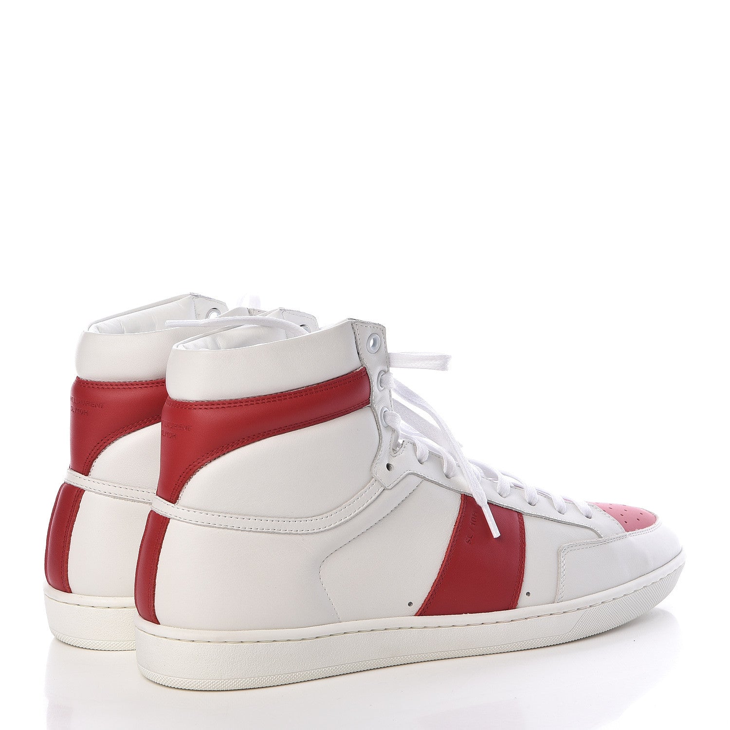 Saint Laurent Calfskin Mens Court Classic SL/10H High Top Sneakers 45 White Red 4 of 10