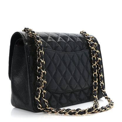 Chanel Caviar Quilted Jumbo Double Flap Black 3 of 9