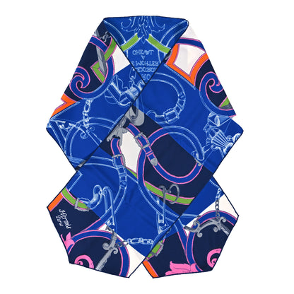 Hermes Silk L'Instruction Du Roy Muffler Marine Bleu Royal Multicolore 1 of 3