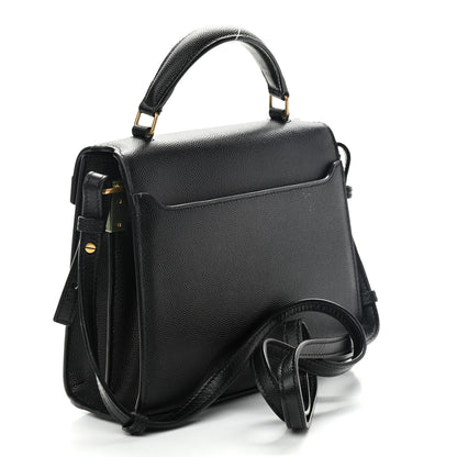 Saint Laurent Grain de Poudre Mini Classic Monogram Cassandra Top Handle Black Rouge Legion 3 of 11