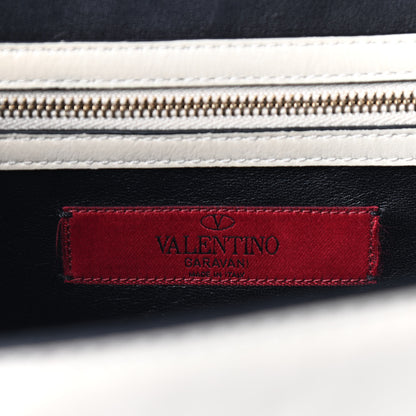 Valentino Garavani Vitello Tri-Color Medium Glam Lock Rockstud Flap Blue White Burgundy 5 of 8