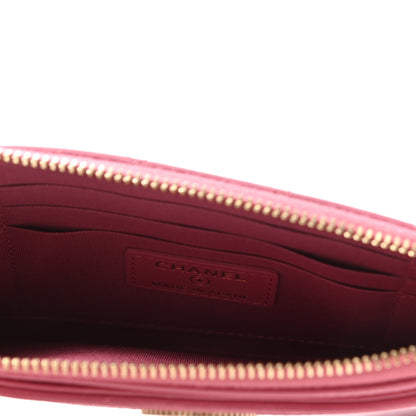 Chanel Sheepskin Quilted Mademoiselle Vintage Zip Pouch Pink 5 of 8