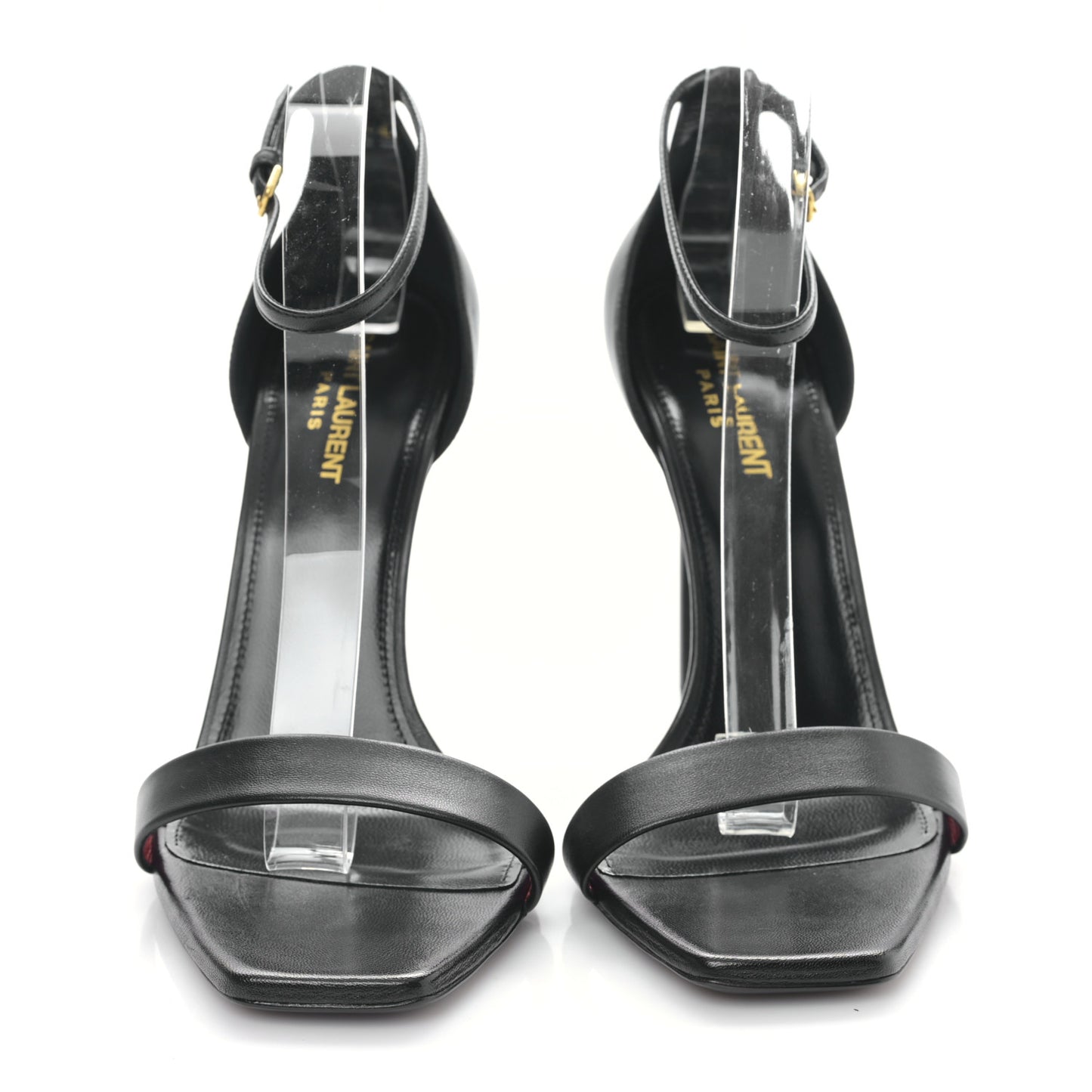 Calfskin Amber 105 Ankle Strap Sandals 41 Black