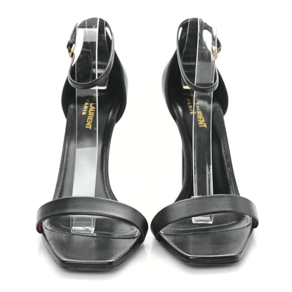 Saint Laurent Calfskin Amber 105 Ankle Strap Sandals 41 Black 2 of 8