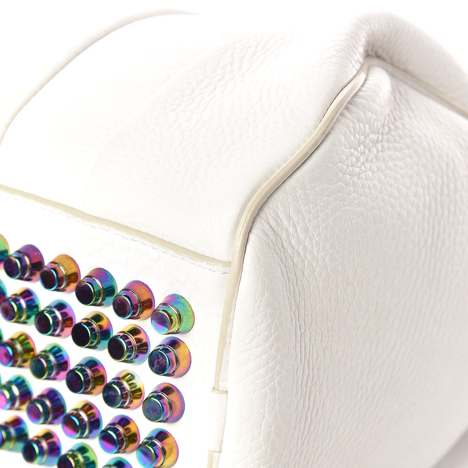 Alexander Wang Pebbled Lambskin Rocco Duffel White Iridescent Hardware 11 of 15