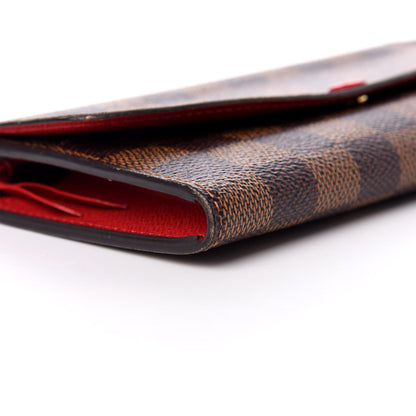 Louis Vuitton Damier Ebene Emilie Wallet Red 6 of 9