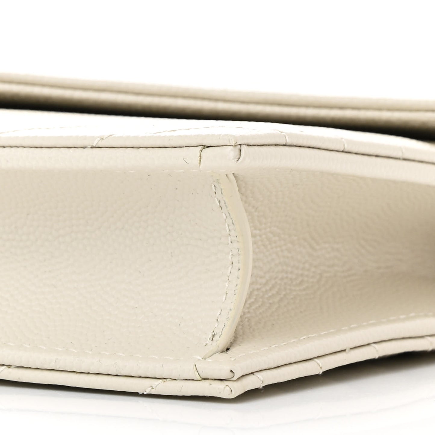 Grain De Poudre Matelasse Chevron Monogram Envelope Chain Wallet Crema Soft