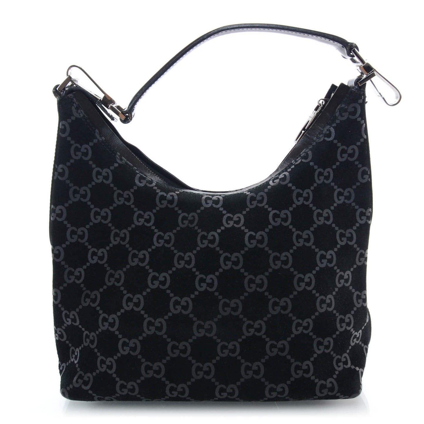 Suede Guccissima Small Hobo Black