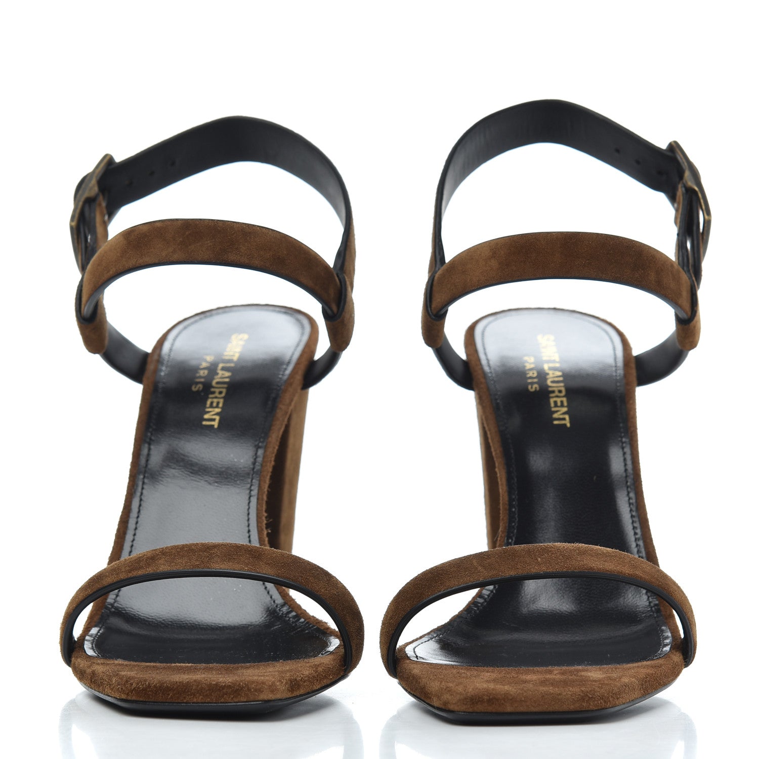 Saint Laurent Suede Oak 100 Ankle Strap Sandals 39 Land 2 of 14
