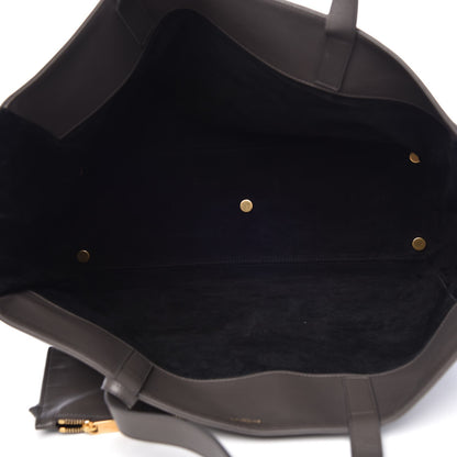 Saint Laurent Calfskin Suede Reversible East West Shopper Tote Dark Grey 10 of 13