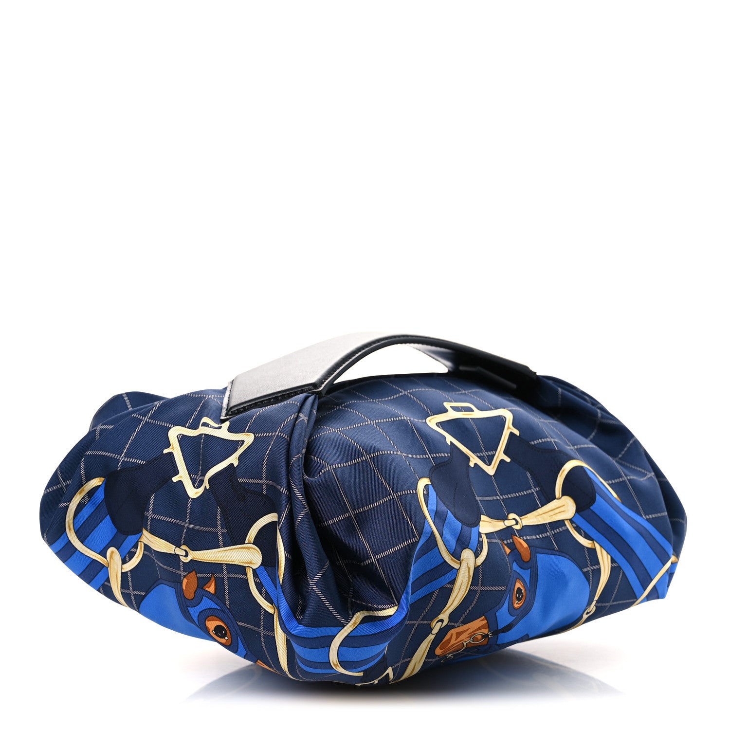 Hermes Silk Tatersale Balusoie Bag Bleu Indigo Black 3 of 10