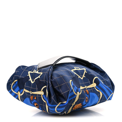 Hermes Silk Tatersale Balusoie Bag Bleu Indigo Black 3 of 10