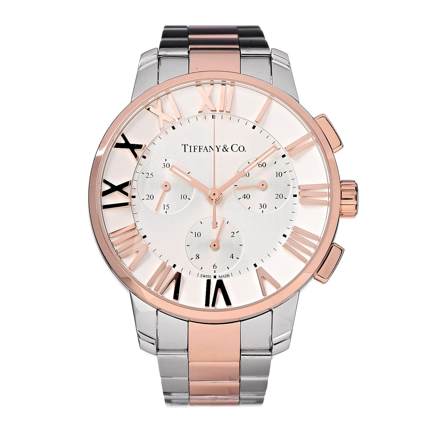 Stainless Steel 18K Rose Gold 36mm Atlas Chronograph Quartz Watch