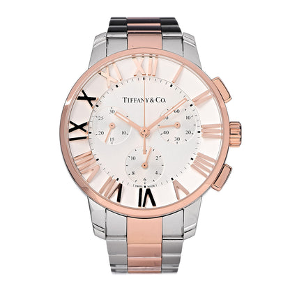 Tiffany Stainless Steel 18K Rose Gold 36mm Atlas Chronograph Quartz Watch 1 of 7