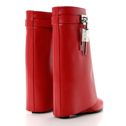 Givenchy Calfskin Shark Lock Ankle Boots 36 Red 4 of 11
