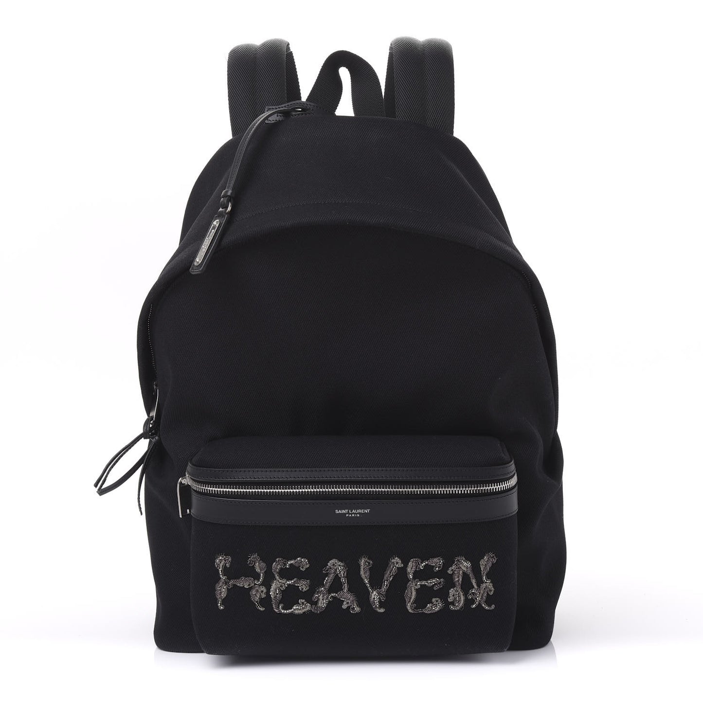 Canvas Signature Heaven Embroidered City Backpack Black
