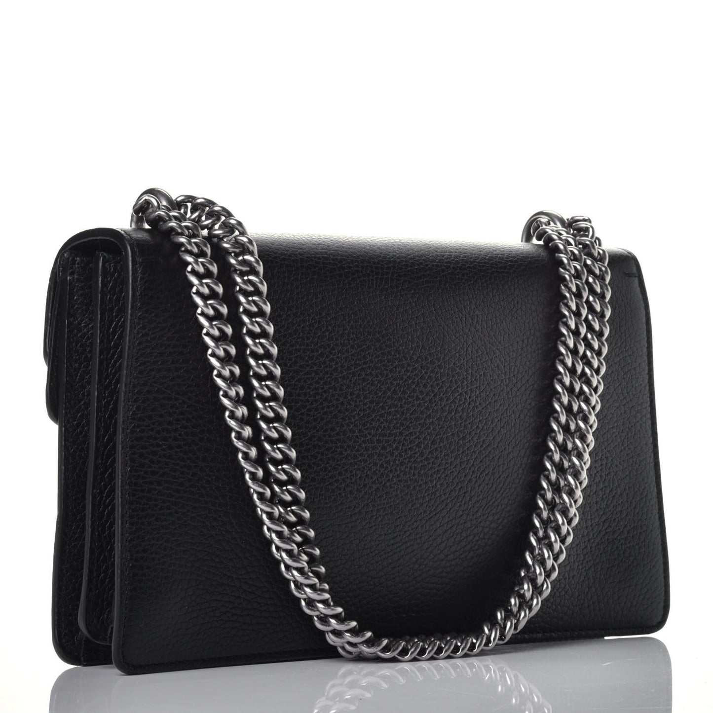 Pebbled Calfskin Small Dionysus Shoulder Bag Black