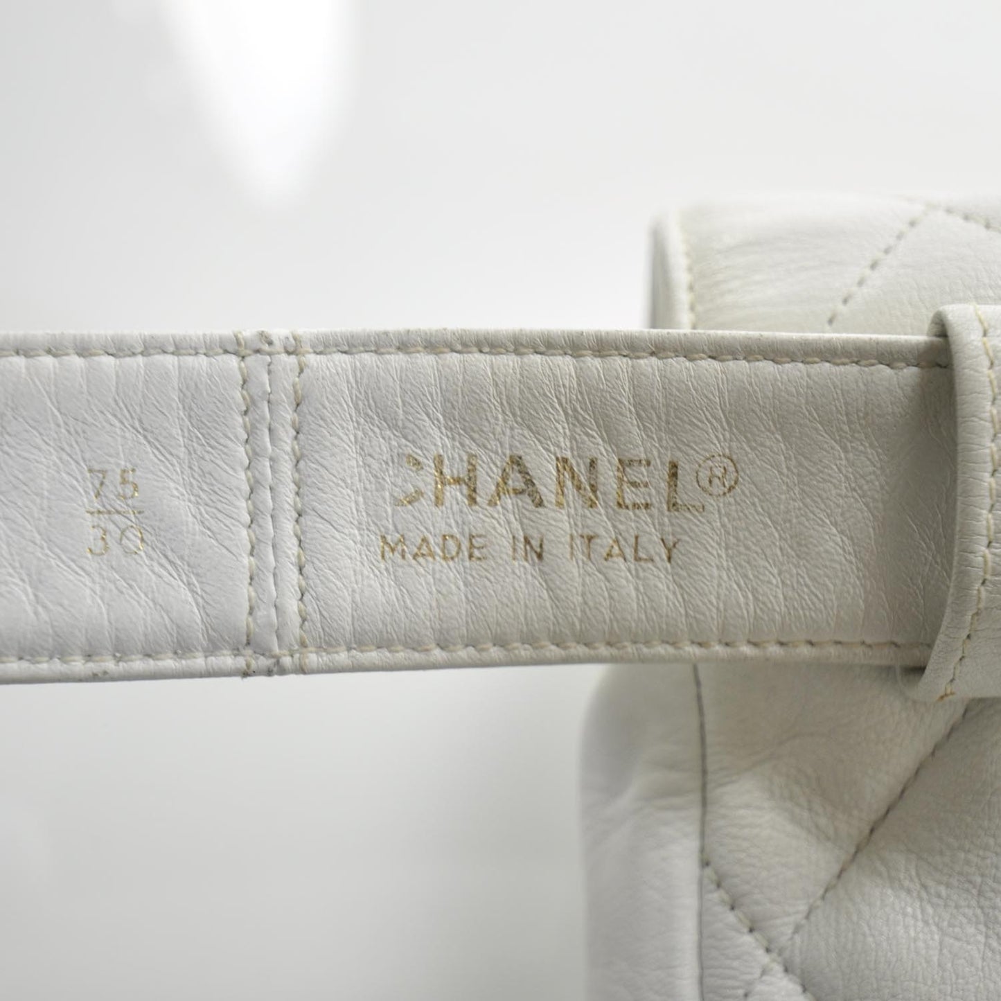 Lambskin Flap Waist Belt Bag White 75 30