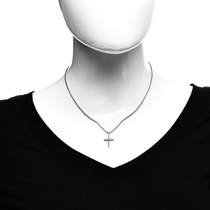 David Yurman Sterling Silver 14K Yellow Gold Petite X Cross Pendant Necklace 2 of 5