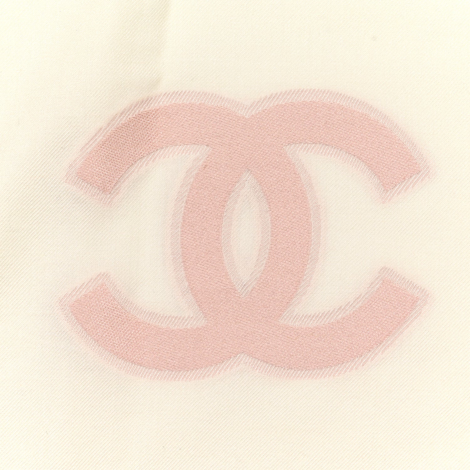 Chanel Cashmere Silk CC Fringe Scarf White Pink Blue 2 of 4