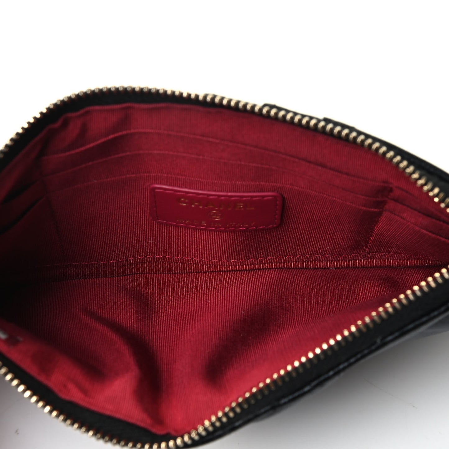 Goatskin Quilted Chanel 19 Phone and Card Holder Black