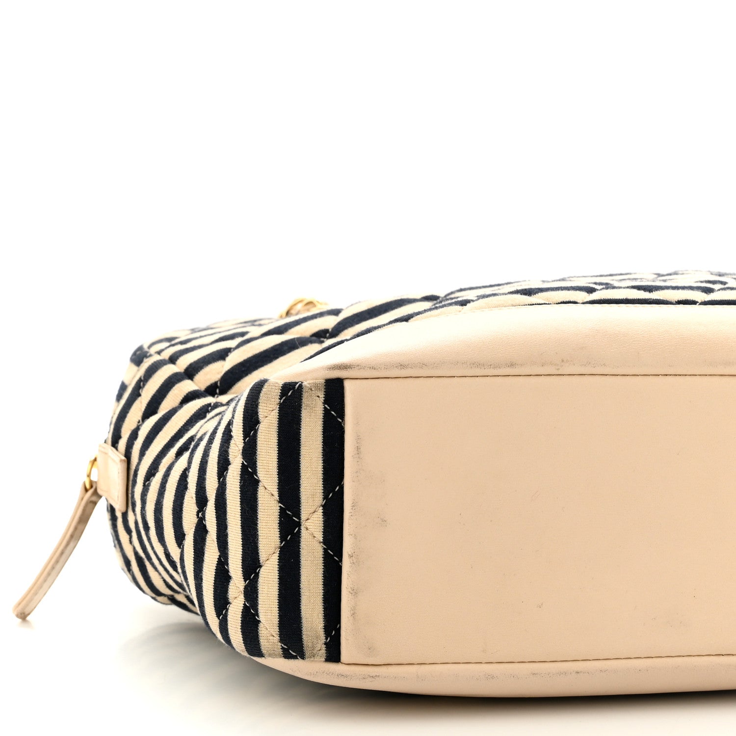 Chanel Jersey Quilted Coco Sailor Camera Case Beige Navy 10 of 14