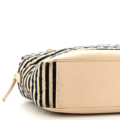 Chanel Jersey Quilted Coco Sailor Camera Case Beige Navy 10 of 14