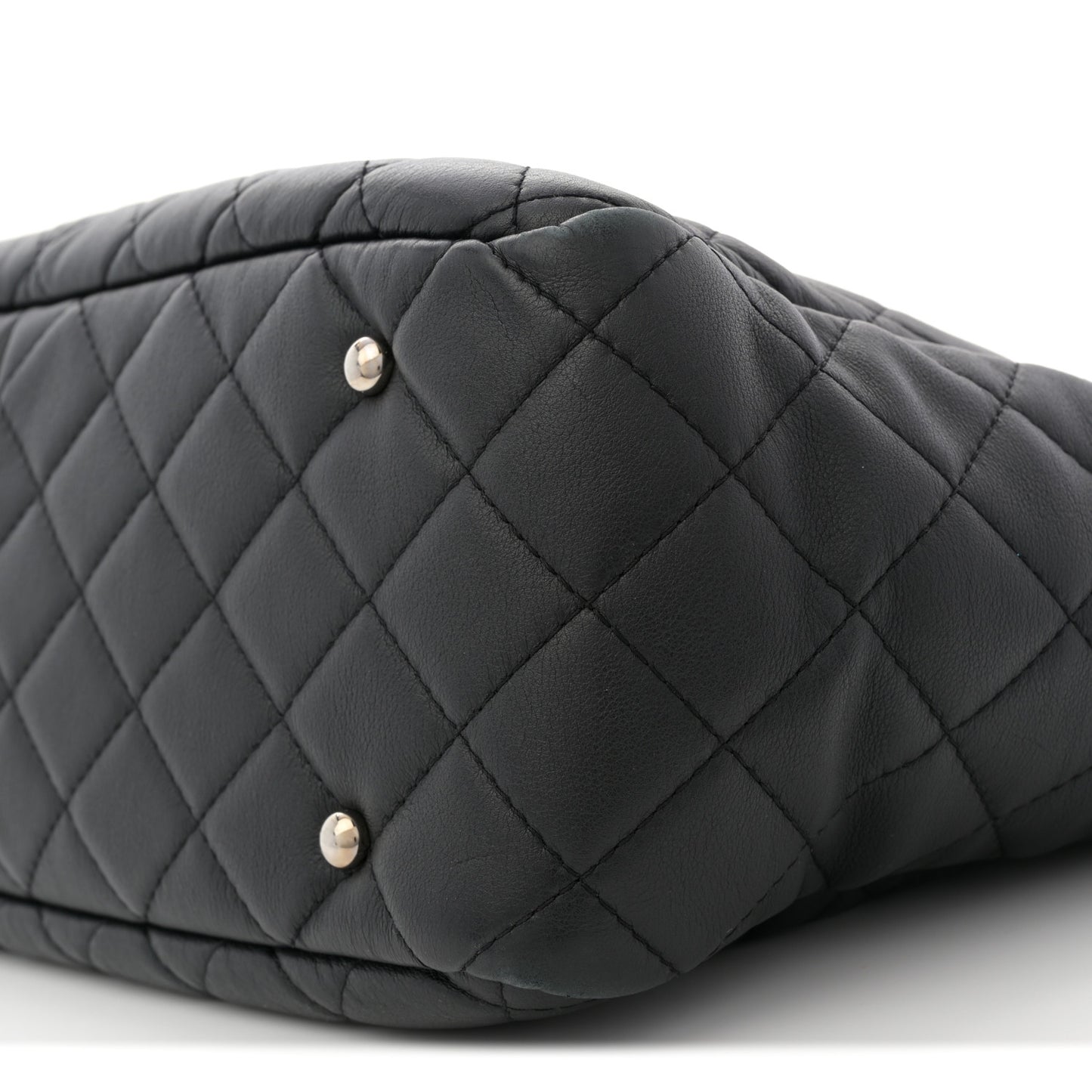 Calfskin Quilted Ultra Pocket Shopping Tote Black