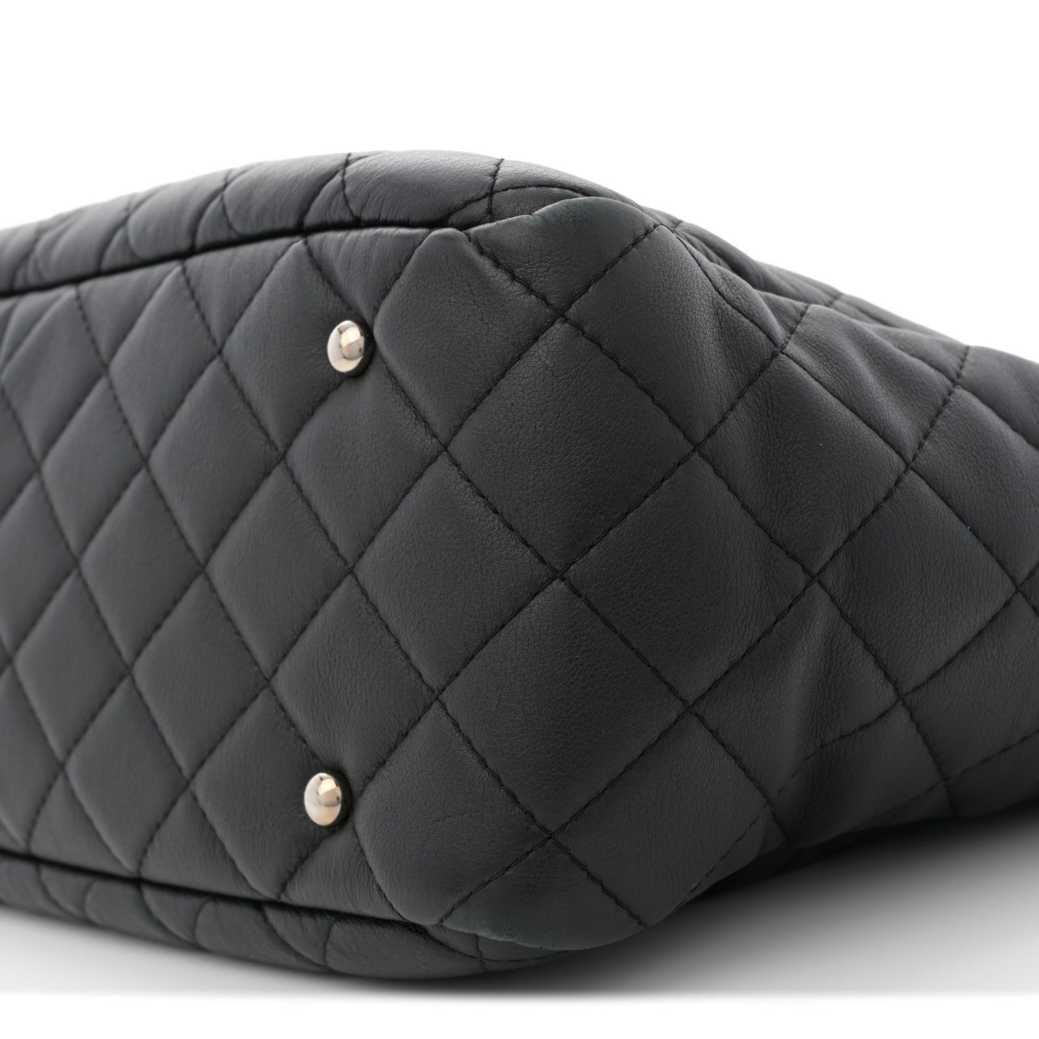 Chanel Calfskin Quilted Ultra Pocket Shopping Tote Black 10 of 12
